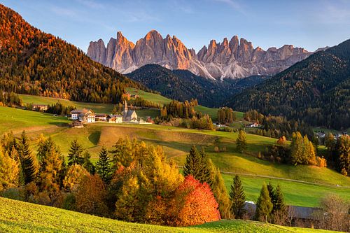 Santa Magdalena in Val di Funes, Dolomieten, Italië