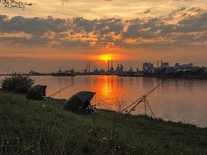 Coucher de soleil à la mer du Nord à Velsen-Zuid