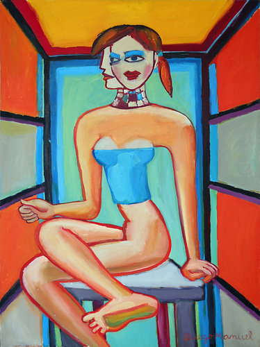 Woman sitting on a chair