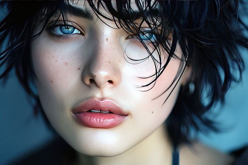 Androgynous AI model by de-nue-pic