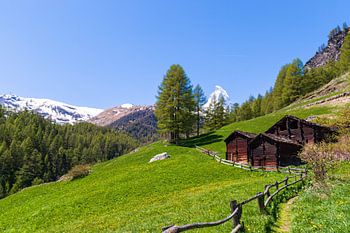 Idylisch Zwitsers landschap met uitzicht over de Matterhorn