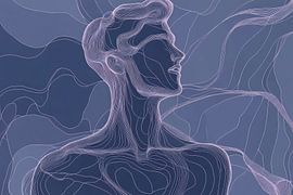 Abstrakter Mensch im Strömungsdesign von Poster Art Shop