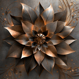 Lotusblumen-Skulptur aus Metall