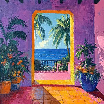 Op Matisse geïnspireerd Mediterraan Zeezicht Zee Fauvisme van Niklas Maximilian