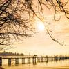 Coucher de soleil sur la jetée de Langenargen au lac de Constance sur Dieter Walther