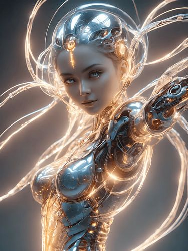 Bewegende Mechanica robotica vrouw