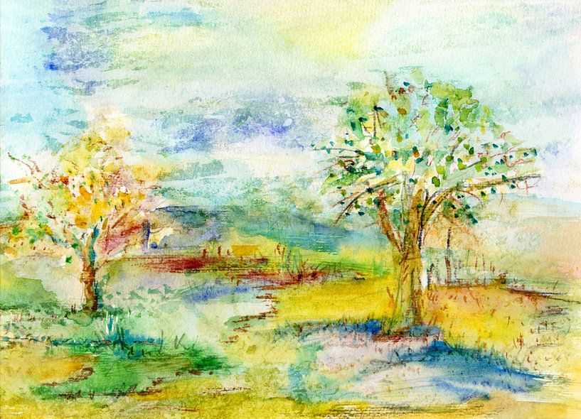 zwei Bäume - twee bomen von Claudia Gründler