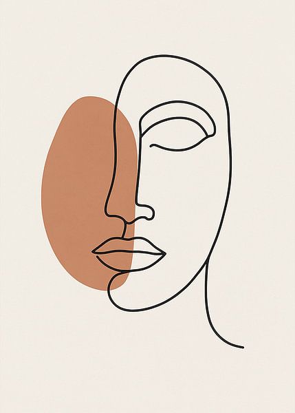 Dessin au trait - Portrait d'une femme par Mare Tema