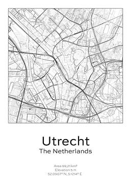 Stads kaart - Nederland - Utrecht van Ramon van Bedaf