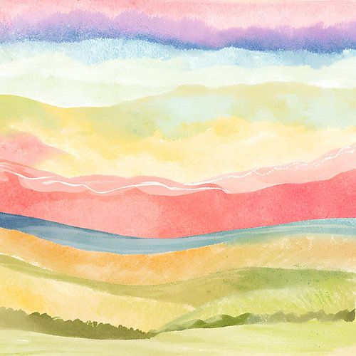 Kleurrijke natuur schilderij