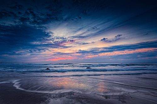 Sunset along the Dutch coast