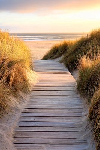 Strandpad zonsondergang