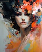 Colourful modern and abstract portrait