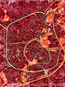 Kaart van Lier in de stijl 'Amber Autumn' van Maporia