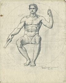 Wisconsin State Capitol, Studie eines Aktes für Mosaik II, Kenyon Cox, 1912 von Atelier Liesjes