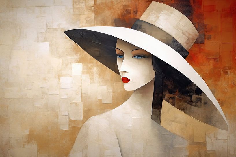 Lady with Hat 60.42 by Eye catching paintings