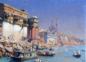 Munshi Ghat in Varanasi (formerly Benares) on the Ganges, India, ERICH KIPS, Approx. 1928. by Atelier Liesjes