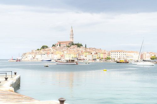 Gekleurde huizen aan de Adriatische kust in Rovinj