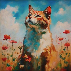Katze, die den Himmel beobachtet