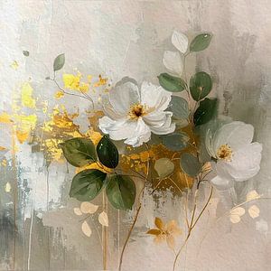 Elegante botanische Illustration von Wildrosen
