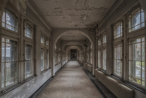 Old Monastery with beautiful corridor