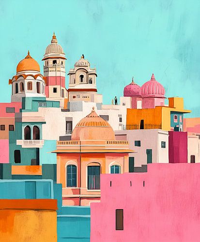 Village coloré en Inde