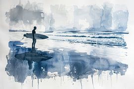 Painting, watercolour, surfing by Peter Pen Drawings and Paintings