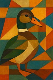 Mallard geometric painting. by Gallery Hoppenbrouwers