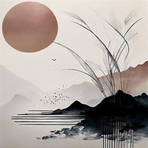 Japandi - WabiSabi art - Série : Paysage japonais - 6 par Studio Pieternel