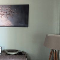 Klantfoto: Oranje Bloesems in licht en donker van Studio BB, als ArtFrame