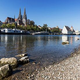 Regensburg Danube and Old Town by Frank Herrmann