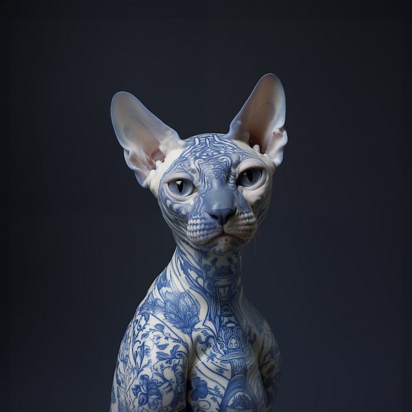 The Cat With The Delft Blue Tattoo by Studio Ypie