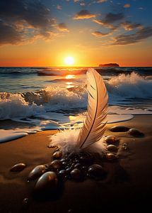 Feder am Strand