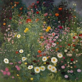 Bloemenveld in de nacht