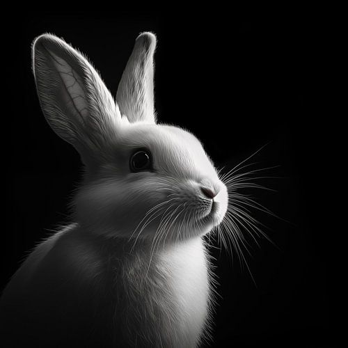 White rabbit portrait