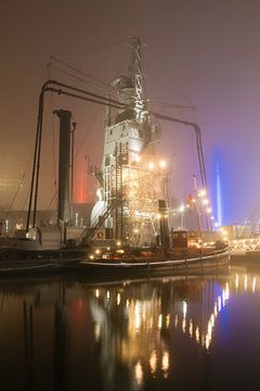 Nebliger Leuvehafen Rotterdam