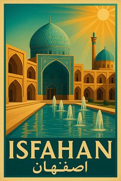 Isfahan Naqsh-e Jahan Platz Druck - Persische Blaue Moschee & Brunnen Poster