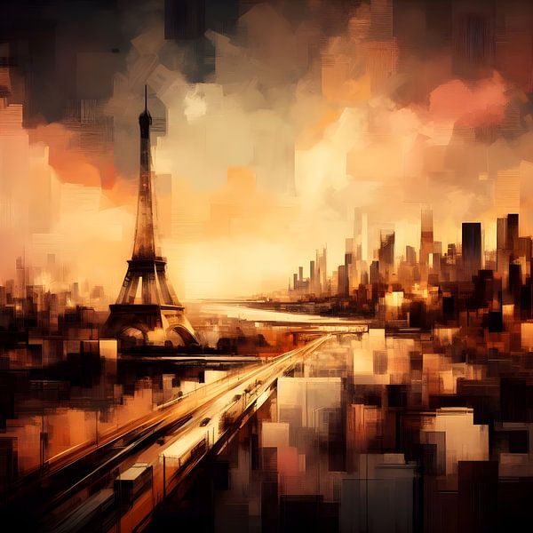 Paris Abstrakter Eiffelturm von FoXo Art