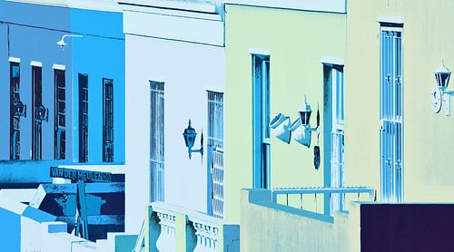 colourful houses in Bo Kaap South Africa mixed media