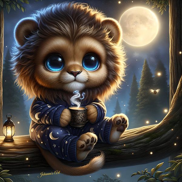 Adorable Cute Lion 6 by Johannas Art Creations