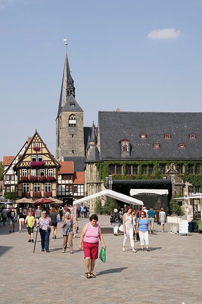 Historische Altstadt mit dem Marktplatz von Quedlinburg von Heiko Kueverling