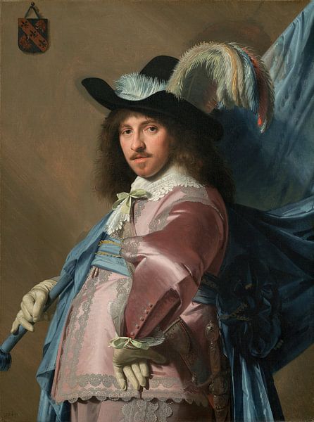 Portret van Andries Stilte als Vaandeldrager, Johannes Cornelisz Verspronck van Meesterlijcke Meesters