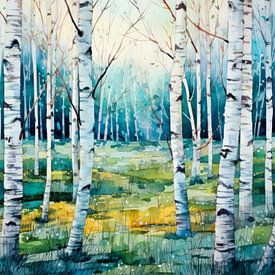 Birken im Frühling von Jutta Maria Pusl