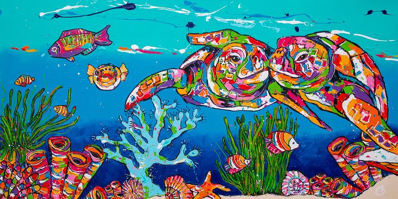 Kuscheln unter Wasser von Happy Paintings / Renata Rolefes