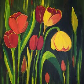 Tulpenfantasie van Rita Tielemans Kunst