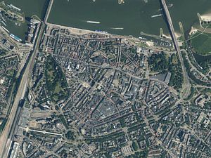 Vue aérienne du centre ville de Nijmegen sur Maps Are Art