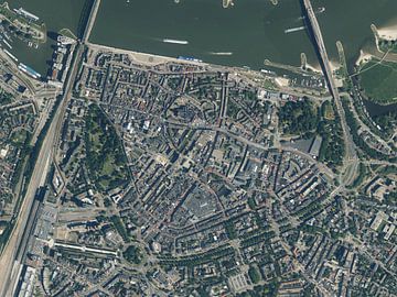 Luftaufnahme des Stadtzentrums von Nijmegen von Maps Are Art