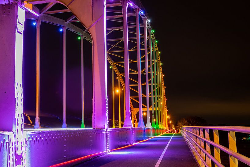 Colorful Wilhelmina bridge near Deventer by VOSbeeld fotografie