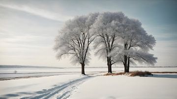 Schneebedeckte Bäume von Anton de Zeeuw