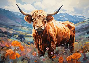 Die Highland Cow in voller Pracht